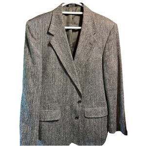 Botany 500 Men’s 42 Reg Large Wool Tweed Gray 2 Button Vintage Blazer Jacket